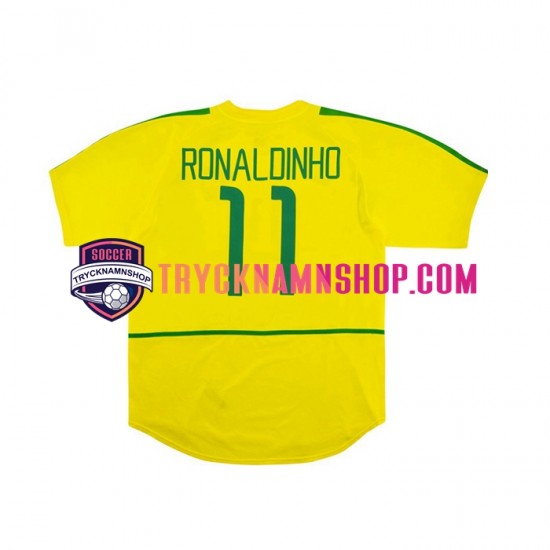 Brasilien RONALDINHO 11 2002 Tröja Retro 1:a Matchställ Män Kortärmad