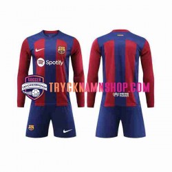 FC Barcelona 2023-2024 Tröja 1:a Matchställ Barn Långärmad