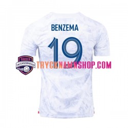Frankrike Benzema 19 VM 2022 Tröja 2:a Matchställ Män Kortärmad