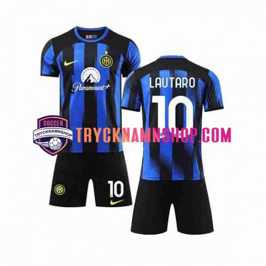 Inter Milan Lautaro Martinez 10 2023-2024 Tröja 1:a Matchställ Barn Kortärmad