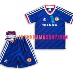 Manchester United 1986 Tröja Retro 2:a Matchställ Barn Kortärmad