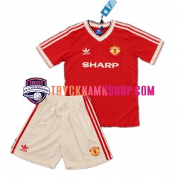 Manchester United 1984 Tröja Retro 1:a Matchställ Barn Kortärmad