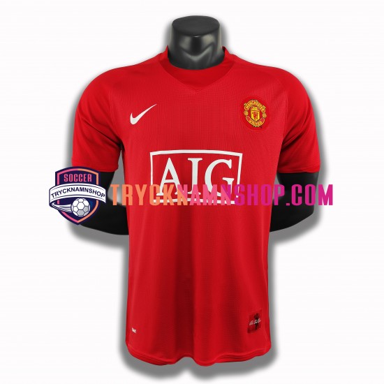 Manchester United 2007-2008 Tröja Retro 1:a Matchställ Män Kortärmad