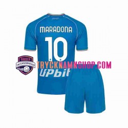 SSC Napoli Maradona 10 2023-2024 Tröja 1:a Matchställ Barn Kortärmad