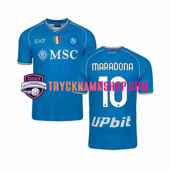 SSC Napoli Maradona 10 2023-2024 Tröja 1:a Matchställ Män Kortärmad