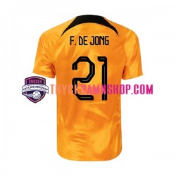Nederländerna Frenkie de Jong 21 VM 2022 Tröja 1:a Matchställ Män Kortärmad
