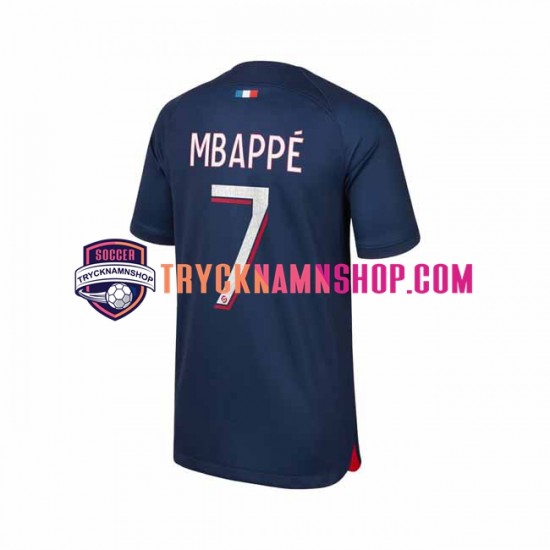 Paris Saint-Germain Mbappe 7 2023-2024 Tröja 1:a Matchställ Män Kortärmad