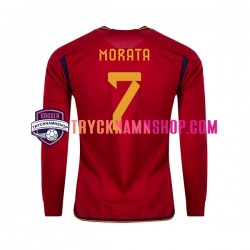 Spanien MORATA 7 VM 2022 Tröja 1:a Matchställ Män Långärmad