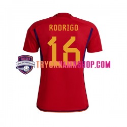 Spanien RODRIGO 16 VM 2022 Tröja 1:a Matchställ Män Kortärmad