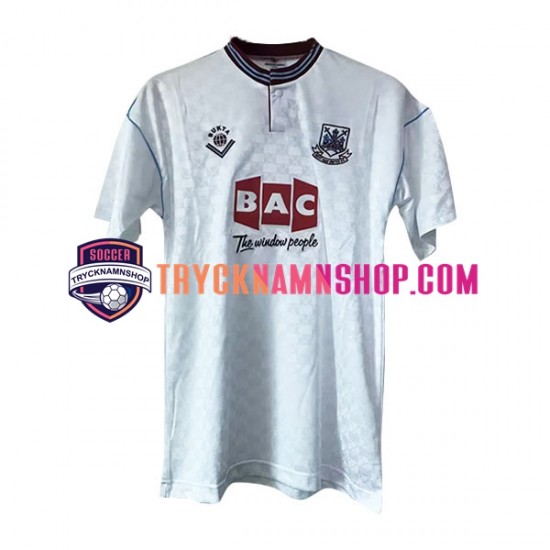 West Ham United 1989-1990 Tröja Retro 2:a Matchställ Män Kortärmad