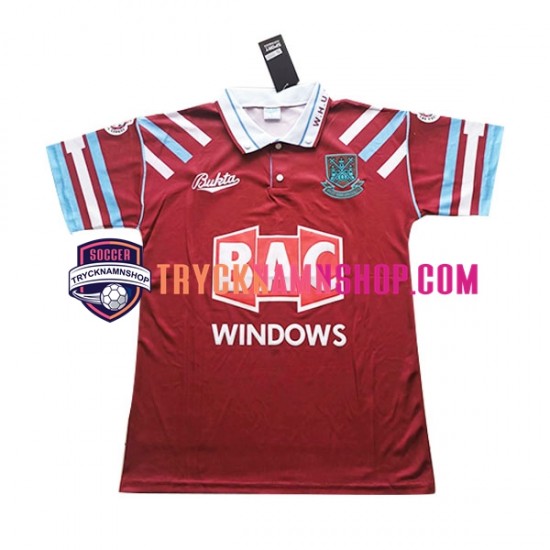 West Ham United 1991-1992 Tröja Retro 1:a Matchställ Män Kortärmad