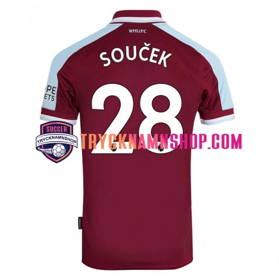 West Ham United Tomas Soucek 28 2021-2022 Tröja 1:a Matchställ Män Kortärmad