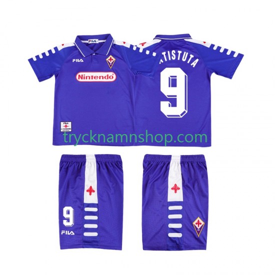 Fiorentina BATISTUTA 9 1998 1999 Tröja Retro 1:a Matchställ Barn Kortärmad
