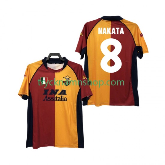 AS Roma AKATA 8 2000-2001 Tröja Retro 1:a Matchställ Män Kortärmad