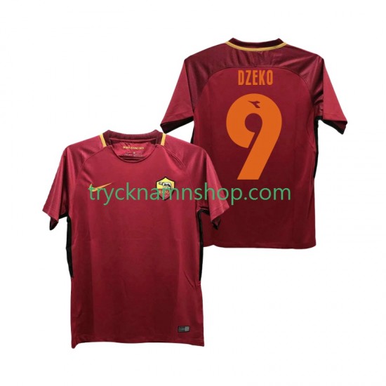 AS Roma DZEKO 9 2017-2018 Tröja Retro 1:a Matchställ Män Kortärmad