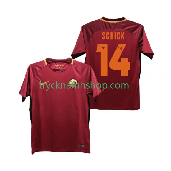 AS Roma SCHICK 14 2017-2018 Tröja Retro 1:a Matchställ Män Kortärmad