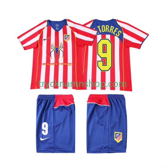 Atlético Madrid F TORRES 9 2004 2005 Tröja Retro 1:a Matchställ Barn Kortärmad