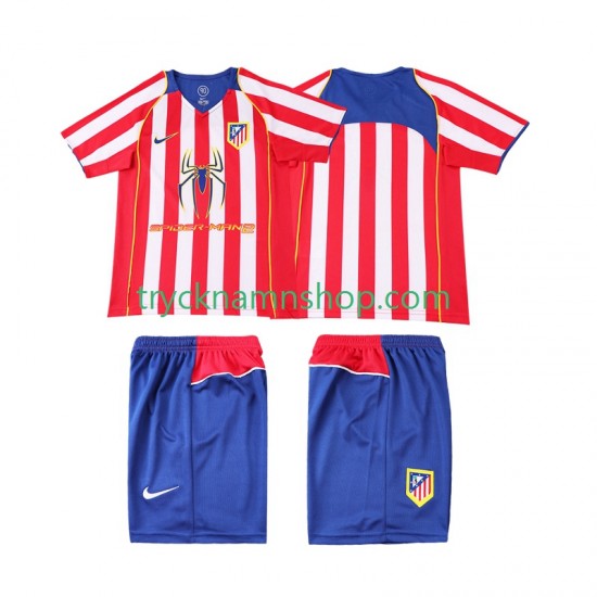 Atlético Madrid 2004 2005 Tröja Retro 1:a Matchställ Barn Kortärmad