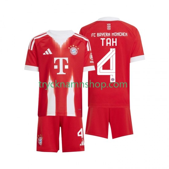 FC Bayern München Jonathan Tah 4 2025-2026 Tröja 1:a Matchställ Barn Kortärmad