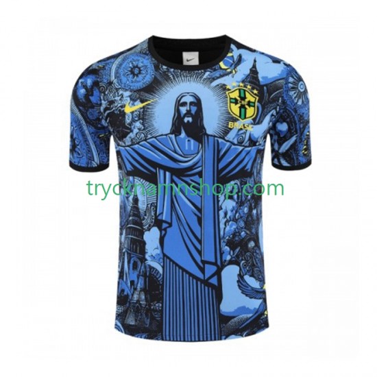 Brasilien Jesus 2024-2025 Tröja Blå 1:a Matchställ Män Kortärmad