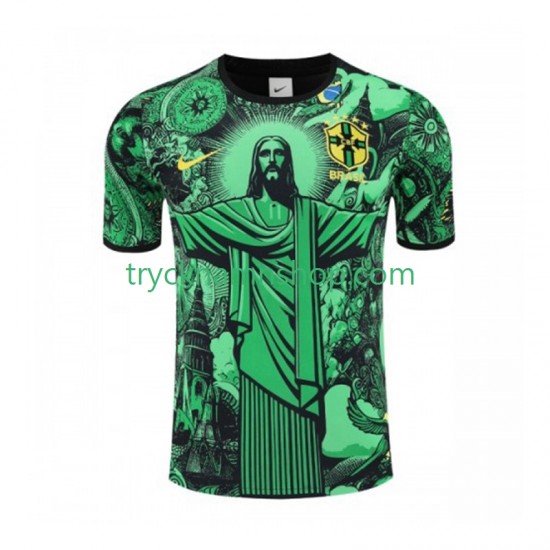 Brasilien Jesus 2024-2025 Tröja Grön 1:a Matchställ Män Kortärmad