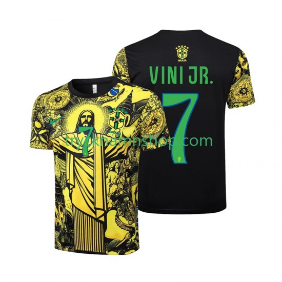 Brasilien Vinicius Junior 7 Jesus 2024 Tröja 1:a Matchställ Män Kortärmad