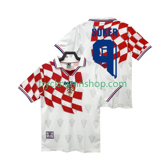 Kroatien BSUKER 9 1998 Tröja Retro 1:a Matchställ Män Kortärmad