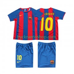FC Barcelona RONALDINHO 10 2004 Tröja Retro 1:a Matchställ Barn Kortärmad