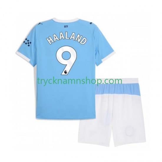 Manchester City Erling Haaland 9 2025-2026 Tröja 1:a Matchställ Barn Kortärmad