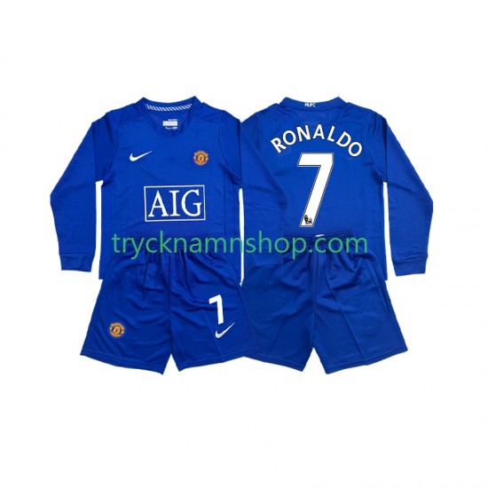 Manchester United Cristiano Ronaldo 7 2008 Tröja Retro 2:a Matchställ Barn Långärmad