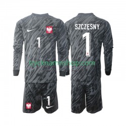 Polen Målvakt Szczesny 1 2024 Tröja 2:a Matchställ Barn Långärmad
