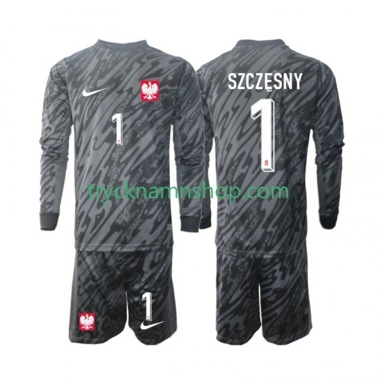 Polen Målvakt Szczesny 1 2024 Tröja 2:a Matchställ Barn Långärmad