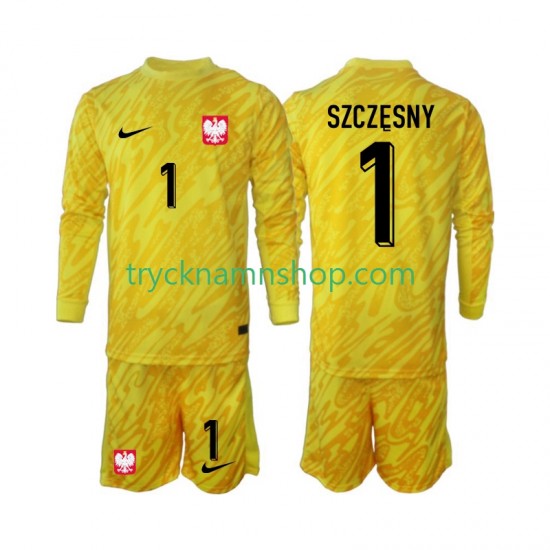 Polen Målvakt Szczesny 1 2024 Tröja 1:a Matchställ Barn Långärmad