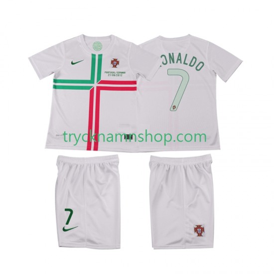 Portugal Cristiano Ronaldo 7 2012 Tröja Retro 2:a Matchställ Barn Kortärmad