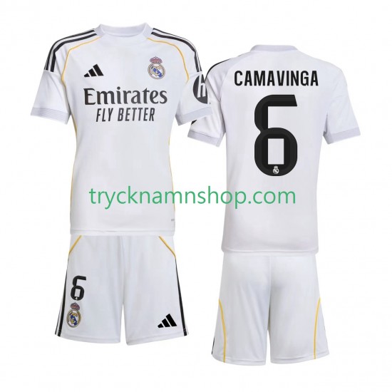Real Madrid Camavinga 6 2025-2026 Tröja 1:a Matchställ Barn Kortärmad