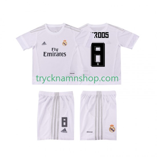 Real Madrid KROOS 8 2015 2016 Tröja Retro 1:a Matchställ Barn Kortärmad