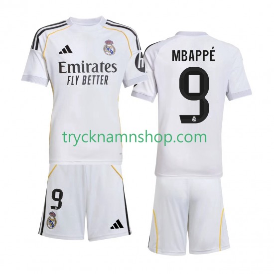 Real Madrid Kylian Mbappe 9 2025-2026 Tröja 1:a Matchställ Barn Kortärmad