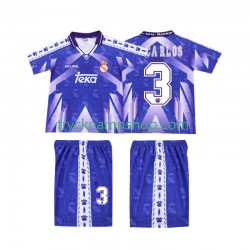 Real Madrid R CARLOS 3 1996-1997 Tröja Retro 2:a Matchställ Barn Kortärmad
