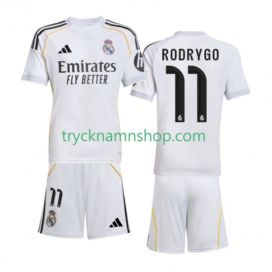 Real Madrid Rodrygo 11 2025-2026 Tröja 1:a Matchställ Barn Kortärmad