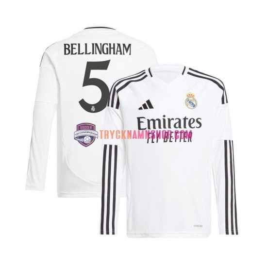 Real Madrid Jude Bellingham 5 2024-2025 Tröja Vit 1:a Matchställ Män Långärmad