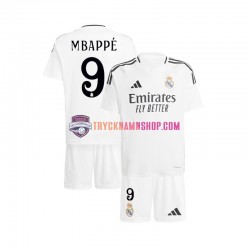 Real Madrid Kylian Mbappe 9 2024-2025 Tröja Vit 1:a Matchställ Barn Kortärmad