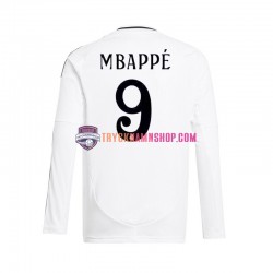 Real Madrid Kylian Mbappe 9 2024-2025 Tröja Vit 1:a Matchställ Män Långärmad