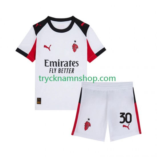 AC Milan Ardon Jashari 30 2025-2026 Tröja 2:a Matchställ Barn Kortärmad