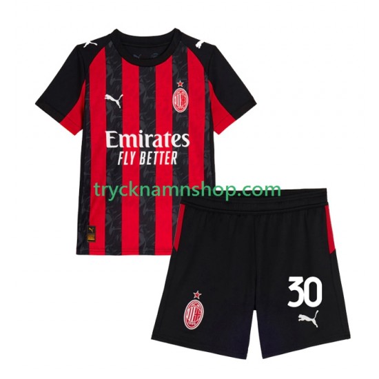 AC Milan Ardon Jashari 30 2025-2026 Tröja 1:a Matchställ Barn Kortärmad