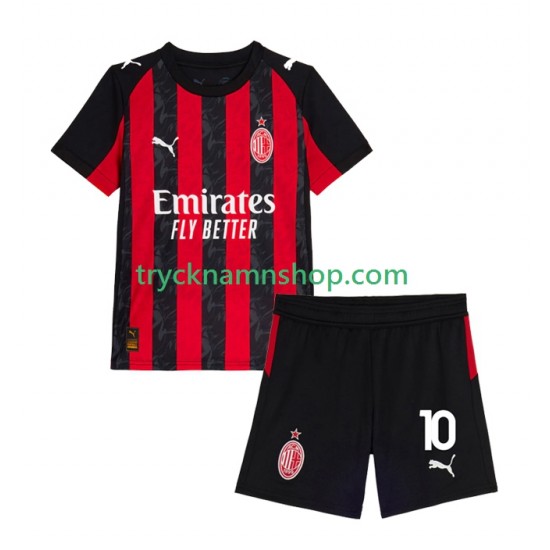 AC Milan Rafael Leao 10 2025-2026 Tröja 1:a Matchställ Barn Kortärmad