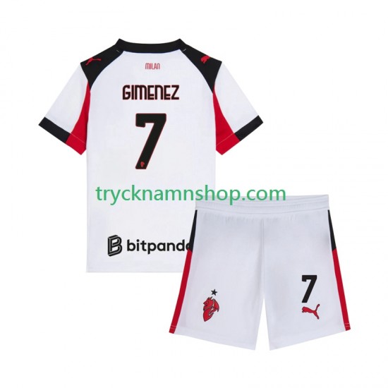 AC Milan Santiago Gimenez 7 2025-2026 Tröja 2:a Matchställ Barn Kortärmad
