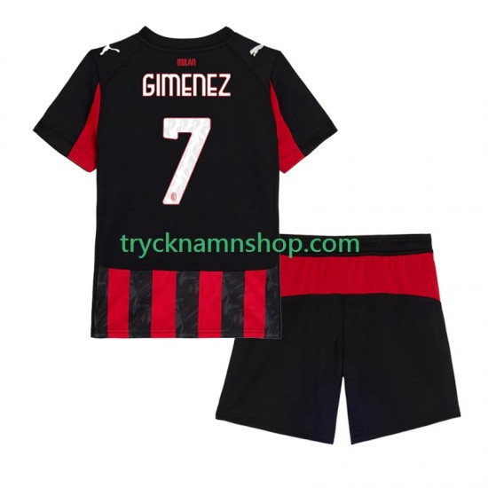 AC Milan Santiago Gimenez 7 2025-2026 Tröja 1:a Matchställ Barn Kortärmad