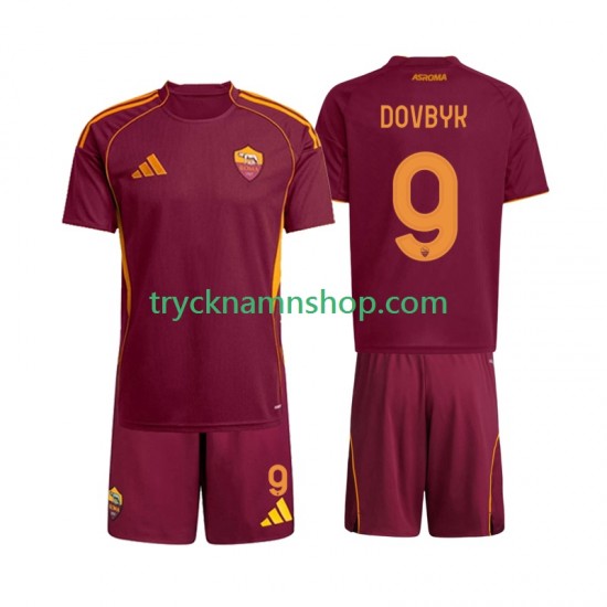AS Roma Artem Dovbyk 9 2025-2026 Tröja 1:a Matchställ Barn Kortärmad