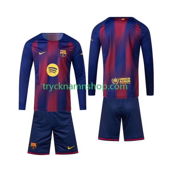 FC Barcelona 2025-2026 Tröja 1:a Matchställ Barn Långärmad