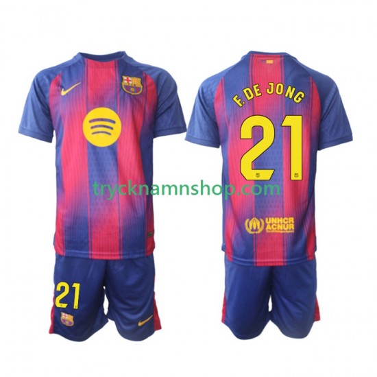 FC Barcelona Frenkie de Jong 21 2025-2026 Tröja 1:a Matchställ Barn Kortärmad